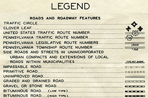 PA Dept of Highways map legend