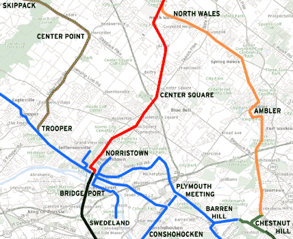 portion of
Mont. Co. trolley map