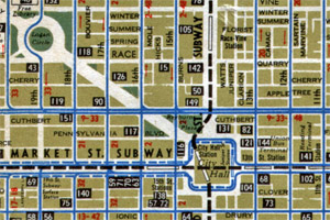 1953 Center City map